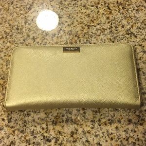 Kate Spade gold zipper wallet